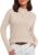 JUSTFASHIONNOW Wool Blend Mock Turtleneck Sweater for Women Long Sleeve Top Fitted Warm Sweaters