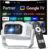 1080P Mini Projector with Google TV Big Screen in Small Room | Google TV Included，Ultra Short Throw, Auto Keystone, Portable, WiFi 6 Bluetooth5.4, Support 4K Movie