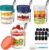 Airtight Oatmeal Container 4 Pack 16 oz Overnight Oats Containers with Lids | Overnight Oats Jars for Cereal Fruit Vegetable Milk Salad Yogurt Meal Prep with Measurement Marks, 4 Spoons