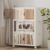 UAMFURI Stackable Storage Bins with Lids, 156QT Closet Organizers and Storage Cabinet with Doors & Wheels, Lockable Plastic Foldable Drawers for Bedroom Dorm Office Garage（52QT*3,White）
