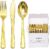 GLOWSERVE 153 Pack Gold Disposable Plastic Silverware Set