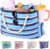 CaCTOUR Large Beach Bag Women,Beach Bags Waterproof Sandproof with Zipper Wet Pocket,Beach Tote Pool Bag for Swim Gym Travel (Blue)