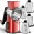Weltonhm 4 in 1 Large Rotary Cheese Grater Hand Crank (Red black 4 Graters)