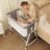 Baby Bassinet for Newborns, Large Storage Basket, Breathable Mesh & Mattress, Easy Move Bedside Crib for Newborns with Lockable Wheels, 6-Adjustable Height Beside Bassinet