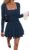 PRETTYGARDEN Women Long Sleeve Ruffle Mini Dress