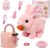 MIAODAM Interactive Hopping Bunny Plush, Electronic Pet Toy Set for 3-8 Kid
