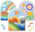 Safmord Montessori Wooden Shape Puzzles – Color Matching & Cognition Fun for Kids Over 3 Years Old, with Rainbow Blocks & Themes, Fine Motor Skill Building Toys & Gifts (3 Pack Colorful)
