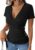 ANRABESS Short Sleeve V Neck Shirts