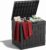 ROJIK 40 Gallon Resin Deck Box, Lockable Waterproof Weatherproof Outdoor Storage Container for Garden Tools, Cushions & Outdoor Accessories（Black