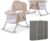 Kinderkraft LOVI Travel Bassinet for Baby, Portable Folding Baby Bed with Built-in Mosquito net, Adjustable Hood and an Additional Cradle Function, Beige