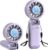 Portable Handheld Fan with Ice Cooling, 5.5m/s Rechargeable Fan, Independent Switch, 5-Speed, LED Display, 12H Battery, Foldable Neck Personal for Travel Essentials, Concerts, Sports – Purple