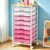 SUNALLY Rolling Storage Utility Cart With 8 Drawers, Storage Drawer Cart with Wooden Tabletop and 2 Lockable Wheels, 8 Tier Rolling Cart for Craft Art Supply Storage & Home Office Organization, Pink