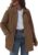 BTFBM Fall Fashion Faux Suede Jacket Women Winter Clothing,Light Brown,S