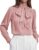 BTFBM Women Satin Blouses Bow Tie Work Business Casual Tops,Pink,M