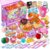 Drefirsa Girl Play Food-Tea Party Set, Plastic Play Kitchen Toy Accessories with Pink Picnic Case, Cutting Fruit, Bread, Pot, Cup, Toddler Girl Toy for 2 3 4 5 6 Year Birthday Gift