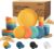Wheat Straw Dinnerware Set of 32, Unbreakable Dinner Plates and Bowls Dishes Sets Service for 8,Dishwasher Safe Dinnerware Sets for Kitchen and Camping.Vibrant Series