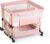 Twin Bassinet for 2 Babies, Rocking Portable Double Bassinet for Twins | Bassinet with Wheels and Storage Basket, Full-Mesh Sides, 5-Height Adjustable, Stable Baby Crib for Newborns (Standard Pink)