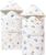 2 Pack Hooded Baby Bath Towels,Large 32″x 32″,Cotton Baby Bath Towel with Hood for Infant Toddler and Kids, Soft and Absorbent,Unisex Baby Bath Essentials. (Cars/Dinosaurs)