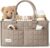 Baby Diaper Caddy Organizer, Portable Nursery Storage Basket with Handle for Newborn Boy or Girl, Gift for Baby Shower Essentials, Registry Must Have Bag, Caddie Car Organizer, Brown