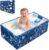 Baby Bathtub, 5-Layer Anti-Tear Foldable Toddler Bath Tub with Padded Bottom Drain Plug, Portable Collapsible Baby Bath for Travel, Shower, Sink, Indoor & Outdoor, 6 Months to 5 Years