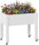 NBYSGO Raised Garden Bed with Wheels, Resin Elevated Planter Box, White