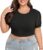 Lastshe Womens Plus Size Crop Tops