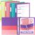 Henoyso 4 Pack Two-Tone Durable 3 Ring Binders 1/2 Inch, Clear Cover with Front & 4 Inner Pockets, Colored Plastic Flexible Binders with Large Capacity for School & Office
