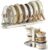 Foldable Pots and Pans Organizer Under Cabinet, 8 Adjustable Stainless Steel Dividers,28.5″ L x 9.1″ W x 9.9″ H Expanded, Folds Flat, Heavy Duty Kitchen Cabinet Organizer with Lid Holder