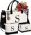 YOOLIFE 3-Piece Initial Tote & Makeup Bag Set