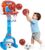 Toddler Basketball Hoop Indoor, Adjustable Kids Basketball Hoop and Soccer Goal for Ages 1-3 3-5, Portable Mini Basketball Hoop Set with 4 Balls for Boys Girls Child Indoor Outdoor Poolside