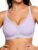 HORISUN Wireless No Underwire Bra for Women V-Neck Lace Trim Seamless Bra