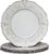 Spsyrine White Antique Charger Plate, 13″ Embossed Plastic Table Plate Chargers for Dinner, Set of 6 Elegant Decorations for Wedding, Dining, Party Events.