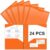Briartw Heavy Duty Plastic Pocket Folder with Prongs for Letter Size Paper – 24 Pack Orange File Folder with Clear Front Pocket – 2 Pockets and 3 Prongs,As Well As 2 Card Slots – Pocket Folders