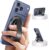 SINCEHOLY for MagSafe Phone Grip, Magnetic Phone Holder with Silicone Finger Strap, 360° Rotating Dual-Axis Kickstand Ring, N52 Magnetic Phone Stand Grip for Mag Safe iPhone 17/16/15/14/13/12, Black