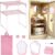 Pink 2-Tier Locker Organizer Shelf Locker Accessories Kit for School Girls