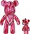 Coniuty DIY Painting Fluid Bear + Keychain Creativity Paints Set for Home Decoration (Red+White+Pink 9inch)