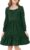 JiAmy Girls Square Neck Long Sleeve Knit Sweater Dress