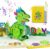 FaCraft Dinosaur Musical Birthday Cards for Kids – Music & Light 3D T-Rex
