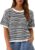 FISOEW Womens Summer Striped Cropped Knit Tops