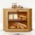 Bamboo Corner Bread Box for Kitchen Countertop – Double Layer Bread Storage with Clear Acrylic Window, Wooden Bread Keeper Organizer for Homemade Bread, Under Cabinet Mount, Fits Countertop & Pantry