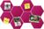 8 Pcs Hexagon Felt Cork Bulletin Board Tiles, Self Adhesive DIY Bulletin Board Pin Board for Office School Home Wall Decor Memos Photos Display(Rose Red)
