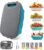 Gintan Collapsible Camping Cutting Board, 9-in-1 Chopping Board with Colander, Kitchen Vegetable Washing Basket for Camping, Camping Gifts Camping Accessories for RV Campers (Blue+Grey)