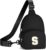 YOOLIFE Birthday Gifts for Teen Girls Kids Initial Crossbody Bag, Black S