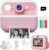 Instant Camera, Front Rear Dual Selfie Kids Camera with 1080P Videos, Holiday Birthday Gifts for Kids Age 3-12, Toddler Portable Travel Print Digital Camera Toy for 4 5 6 7 8 9 Year Boys Girls