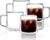 CNGLASS 15oz(4-pack) Double Walled Glass Coffee Mugs,Large Insulated Glass Mugs with Handle,Clear Coffee Cups for Espresso,Latte,Cappuccino,Tea