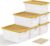 EOENVIVS Storage Bins Bakets with Lids 6 Pack, Stackable Organizer Bins for Small Spaces, Pantry, Closet & Bathroom, Secure Snap Lids, 11x7x5 Plastic Storage Containers for Shelf Organization, White