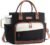 LOVEVOOK Lunch Box for Women,Adult Lunch Bag for Work,13L,Black-Beige-Brown