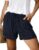NILOINE Womens Elastic Waist Drawstring Shorts