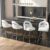 GYI Bar Stools Set of 4 Swivel Counter Height 24″, Creamy White Velvet | Solid wood legs for kitchen island, 3.54″ extra-thick cushion, curved backrest with nailhead trim, 300 lbs load