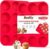 Redfly 2 Pack Silicone Muffin Pans for Baking & Cupcake Pan – 12 Cup Regular Size Silicone Molds, BPA Free Egg Bites Mold